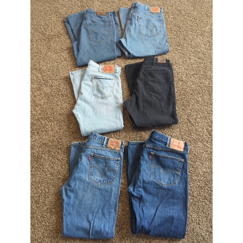 Men’s Jeans Lot 40x30–34 Levi’s Polo Ralph Lauren LL Bean Denim Bundle (5 Pair)